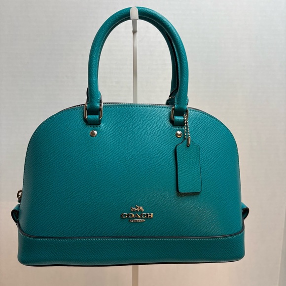Coach Handbags - COACH Mini Sierra Satchel Teal Leather Handbag